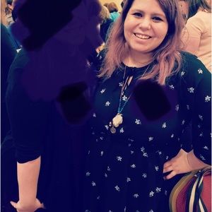 Long Sleeve Torrid Black Dress With Floral Pattern